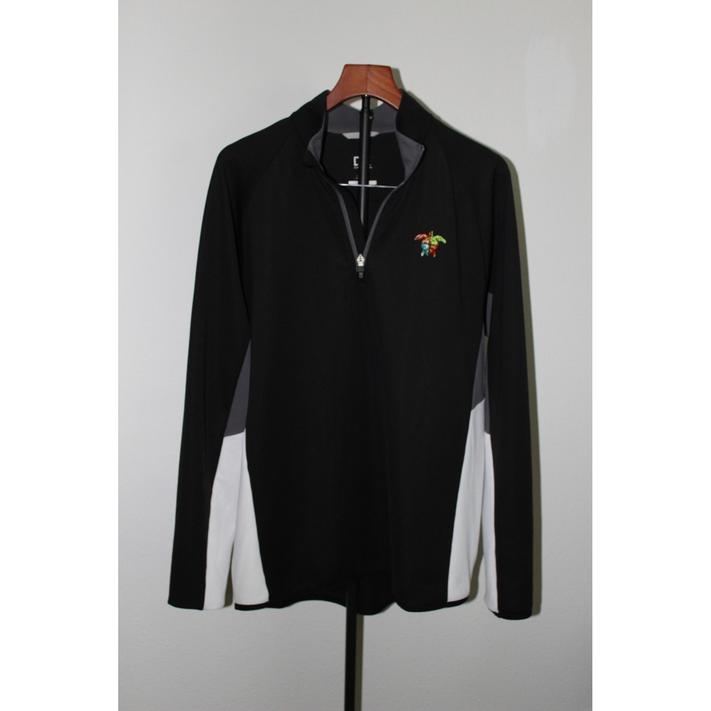 Cutter &‎ Buck Men's Black DryTec 50+ 1/4 Zip Logo Pullover Large Atlantic Beach